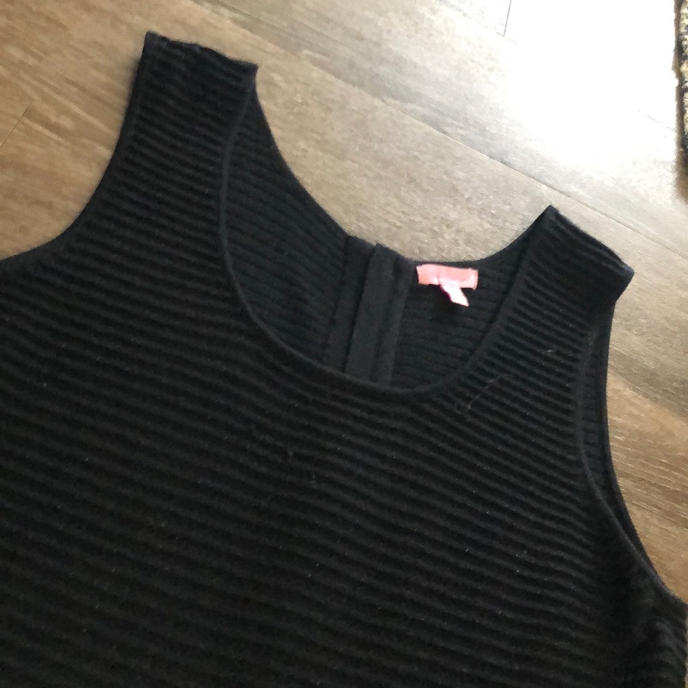 Sleeveless black merino wool dress - Picture 5 of 5